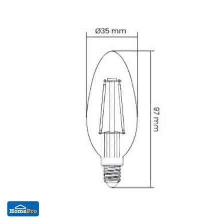 หลอด LED CARINI FILAMENT 4 วัตต์ WARM WHITE E14 (แพ็ก 2 ชิ้น)_1
