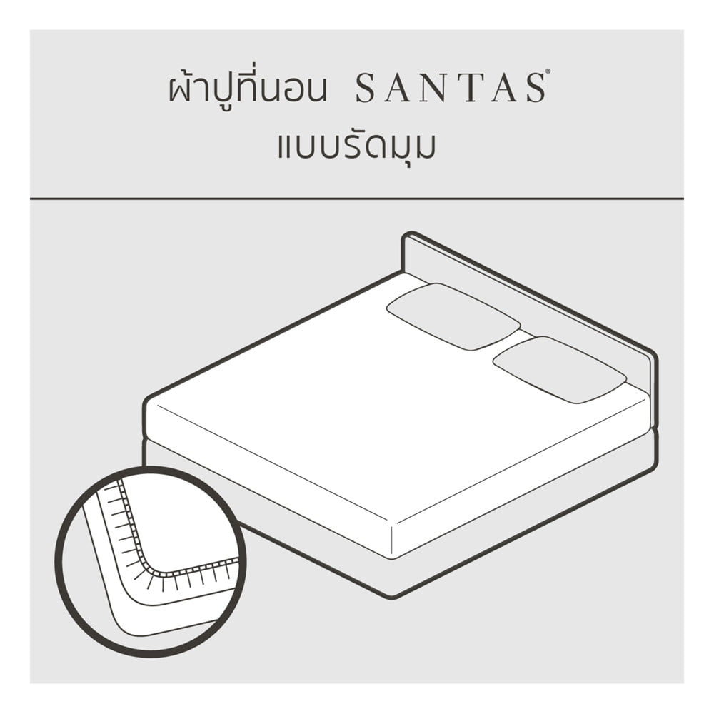 ชุดผ้าปูที่นอน 6 ฟุต (ชุด 5 ชิ้น) SANTAS MODAL PETAL PRISM GR
