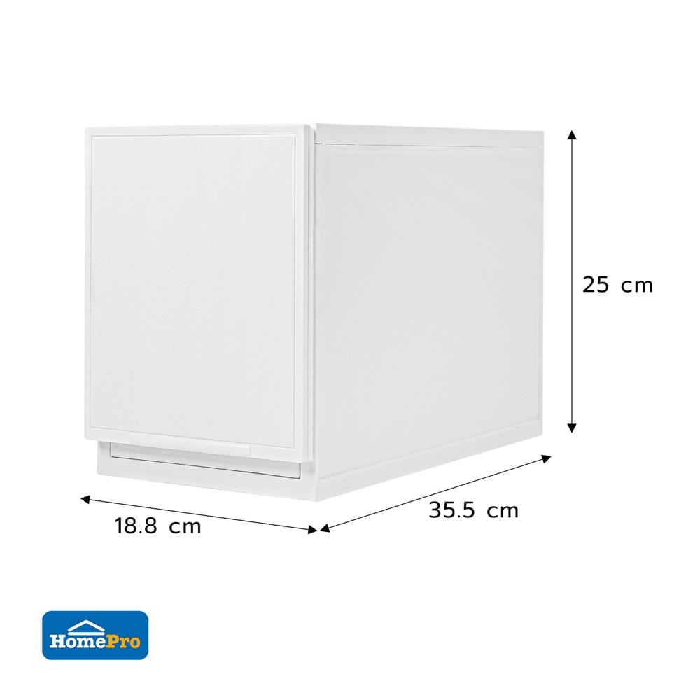 กล่องลิ้นชัก STACKO NETA ไซซ์  L 18.8x35.5x25 ซม. สีขาว