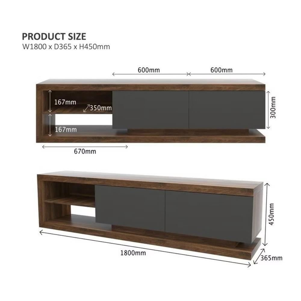 ตู้วางทีวี TOMATO HOME TH-DTC05 180 ซม. สีวอลนัท/ดำ