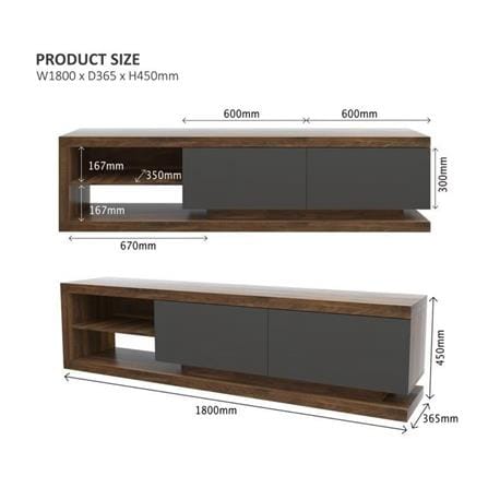 ตู้วางทีวี TOMATO HOME TH-DTC05 180 ซม. สีวอลนัท/ดำ_5
