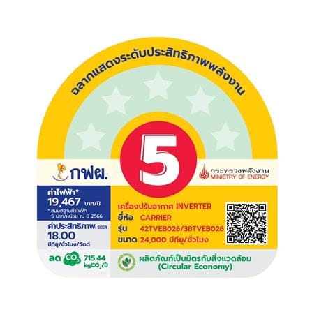 แอร์ผนัง CARRIER 42TVEB026/38TVEB026 24000 บีทียู อินเวอร์เตอร์_5