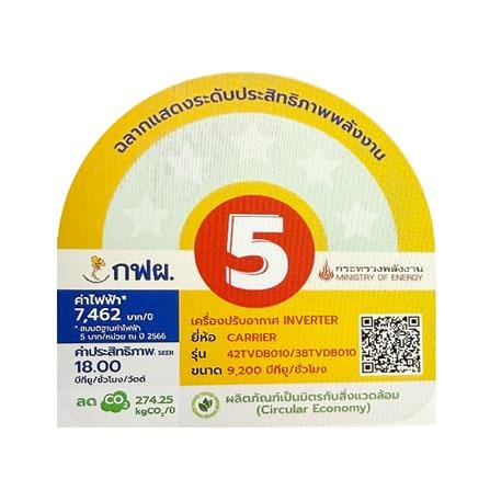 แอร์ผนัง CARRIER 42TVDB010/38TVDB010 9200 บีทียู อินเวอร์เตอร์_6