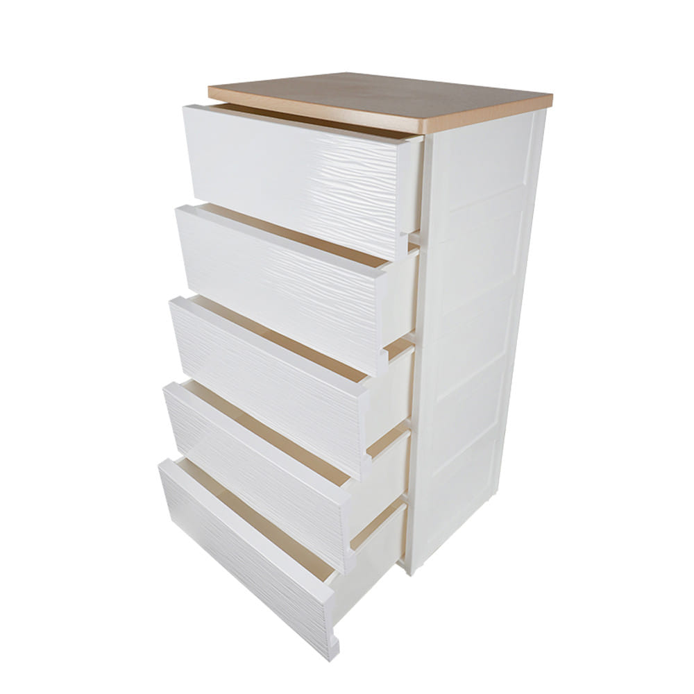 ตู้ลิ้นชัก 5 ชั้น STACKO MOKU 56.5x43x100 ซม. สีขาว