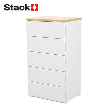 ตู้ลิ้นชัก 5 ชั้น STACKO MOKU 56.5x43x100 ซม. สีขาว_1