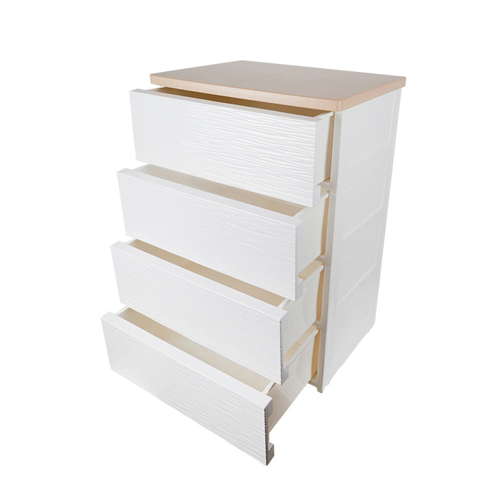 ตู้ลิ้นชัก 4 ชั้น STACKO MOKU 56.5x43x81 ซม. สีขาว