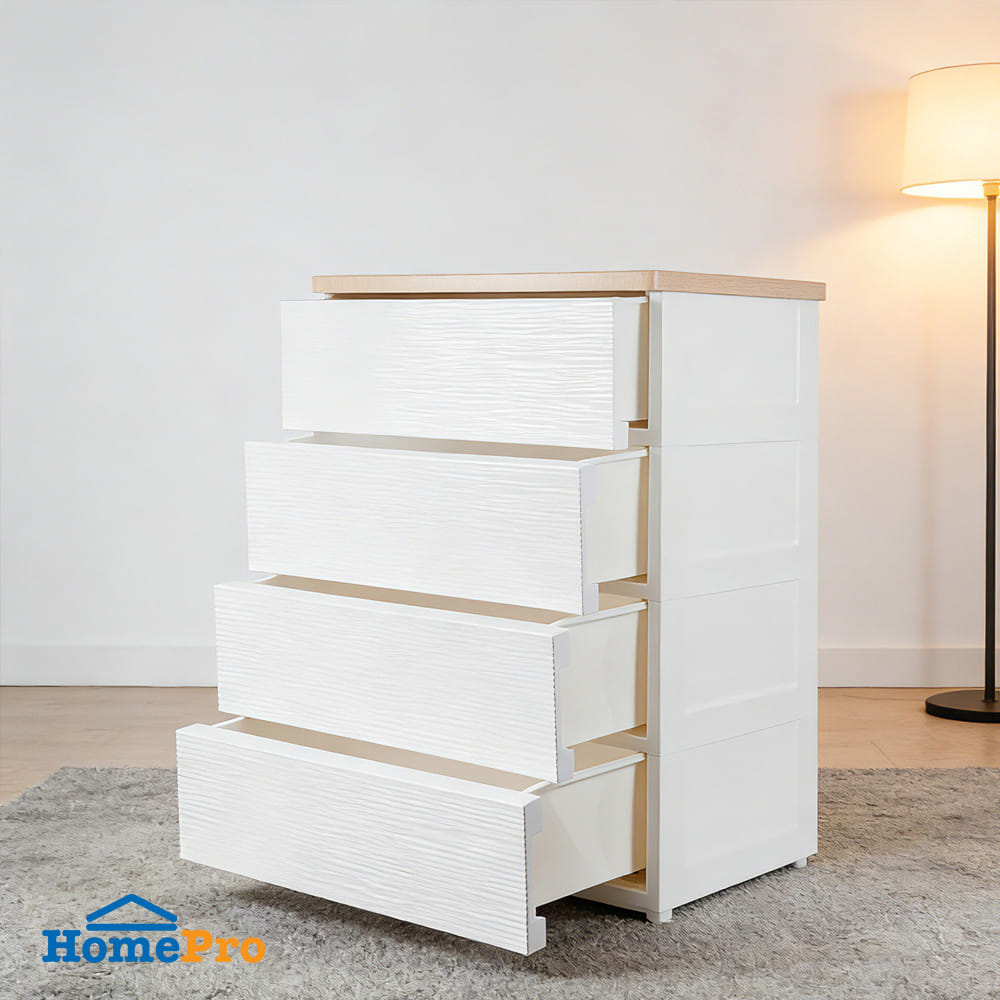 ตู้ลิ้นชัก 4 ชั้น STACKO MOKU 56.5x43x81 ซม. สีขาว