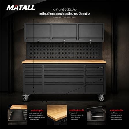 ชุดตู้เก็บเครื่องมือช่าง 15 ลิ้นชัก MATALL EF-JHD008 สีดำ_3