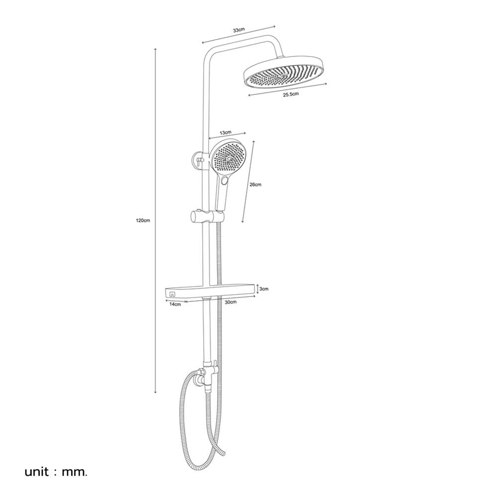 ฝักบัว RAIN SHOWER เดี่ยว RASLAND RA F631-F2288