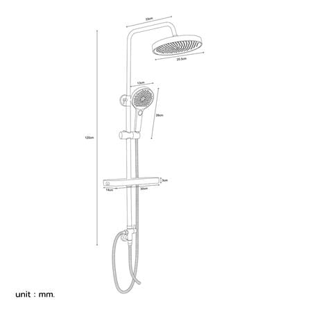 ฝักบัว RAIN SHOWER เดี่ยว RASLAND RA F631-F2288_9