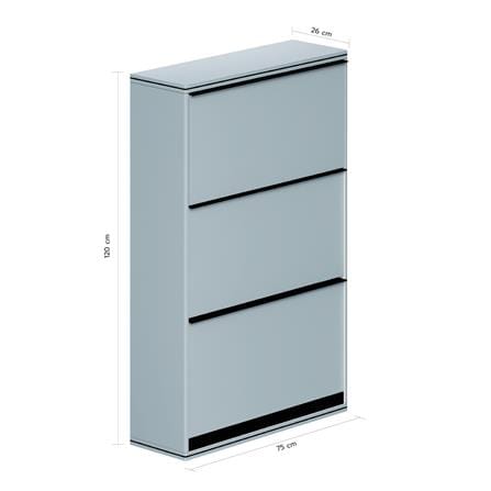 ตู้วางรองเท้า 3 ชั้น KING FLIP 75 ซม. สีบลูชีส_6