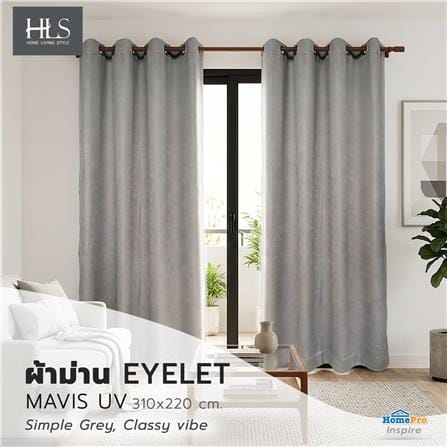 ผ้าม่าน EYELET HOME LIVING STYLE MAVIS UV 310x220 ซม. สีเทา_5