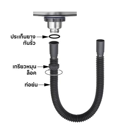 ท่อย่นยืดหด+ข้อต่อ PARNO FD0130B 1.3 เมตร สีเทา_3