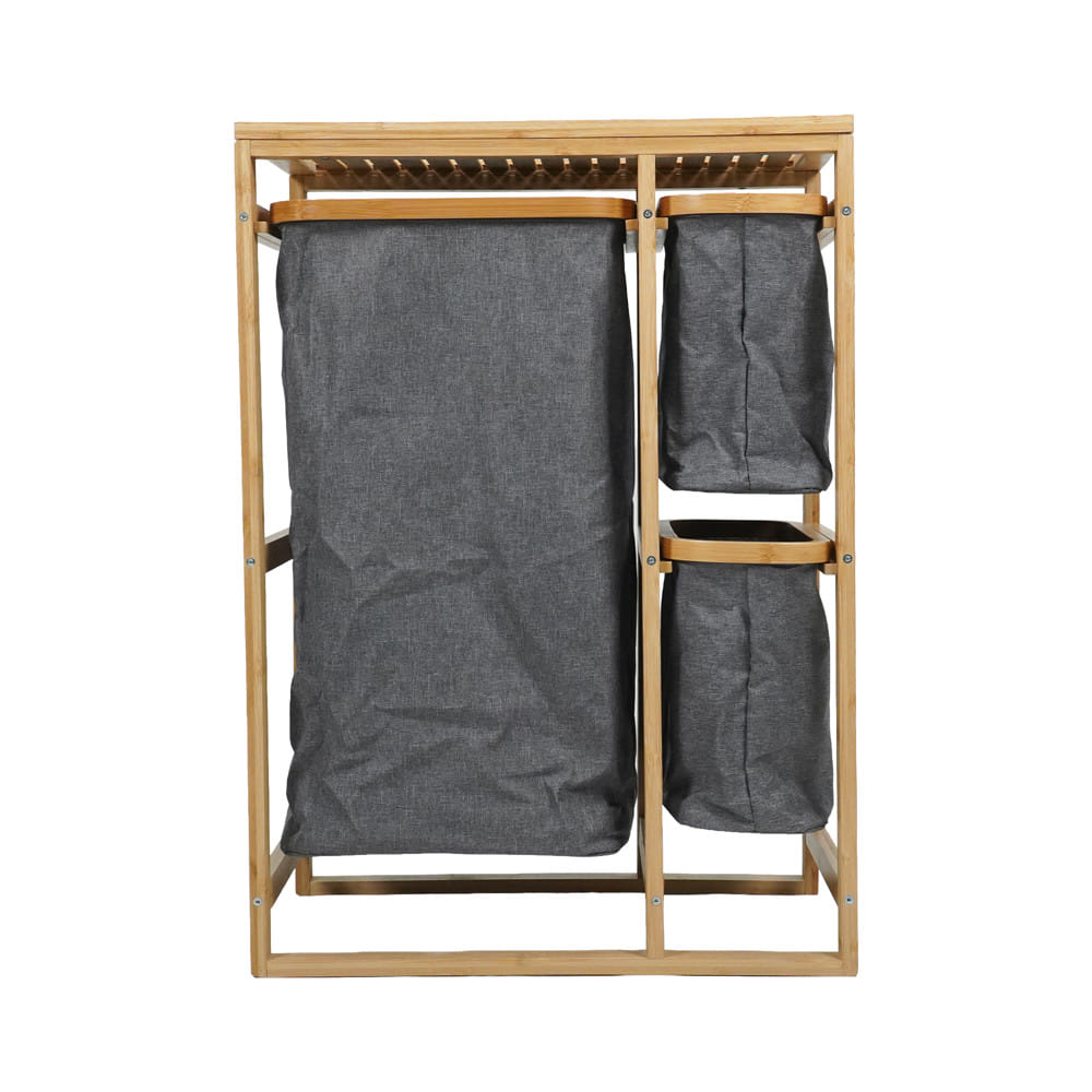 ชั้นวางพร้อมตะกร้า 3 ช่อง PLIM MORI 50x30x70 ซม. สีเทา