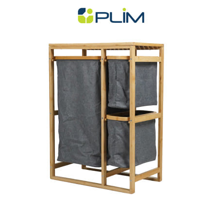 ชั้นวางพร้อมตะกร้า 3 ช่อง PLIM MORI 50x30x70 ซม. สีเทา_0