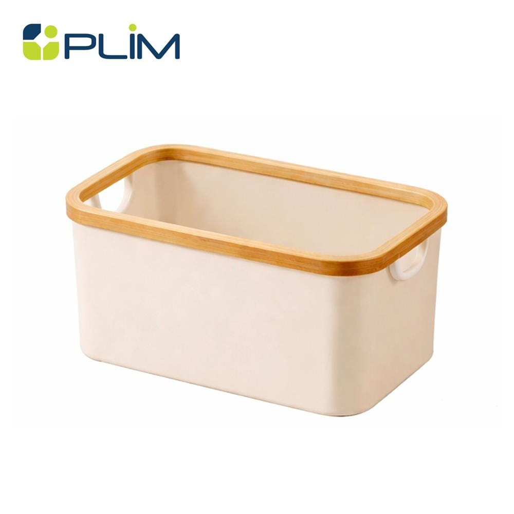 ถังผ้าเหลี่ยม PLIM LUMA ไซซ์ M 45x35x25 ซม. สีเบจ