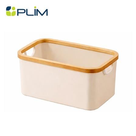 ถังผ้าเหลี่ยม PLIM LUMA ไซซ์ M 45x35x25 ซม. สีเบจ_0