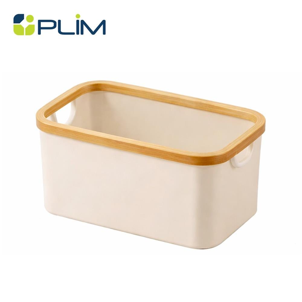 ถังผ้าเหลี่ยม PLIM LUMA ไซซ์ S 38x26x20 ซม. สีเบจ