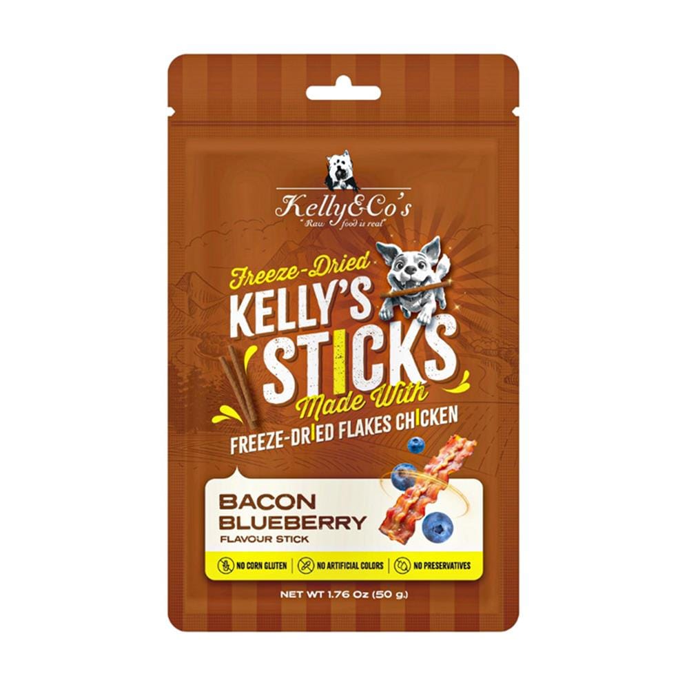 ขนมสุนัข KELLY&CO FREEZEDRIED BEEF BACON 50 ก.
