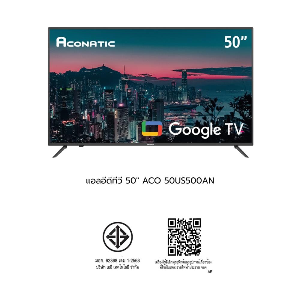 ทีวีแอลอีดี 50 นิ้ว ACONATIC (4K, LED, GOOGLE TV) 50US500AN