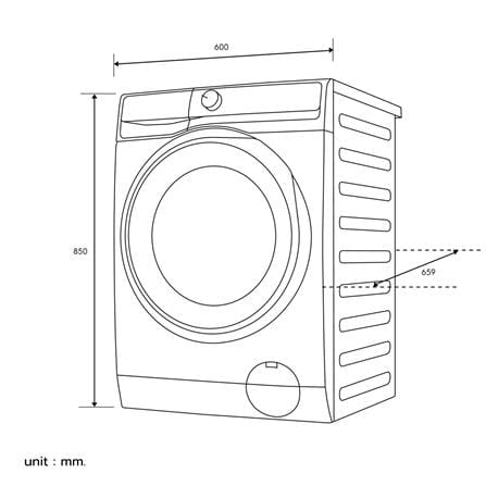 เครื่องซักอบผ้าฝาหน้าพร้อมขาตั้ง ELECTROLUX EWW1143P5SC 11/7 กก. 1400RPM อินเวอร์เตอร์ สีเทาเข้ม_7