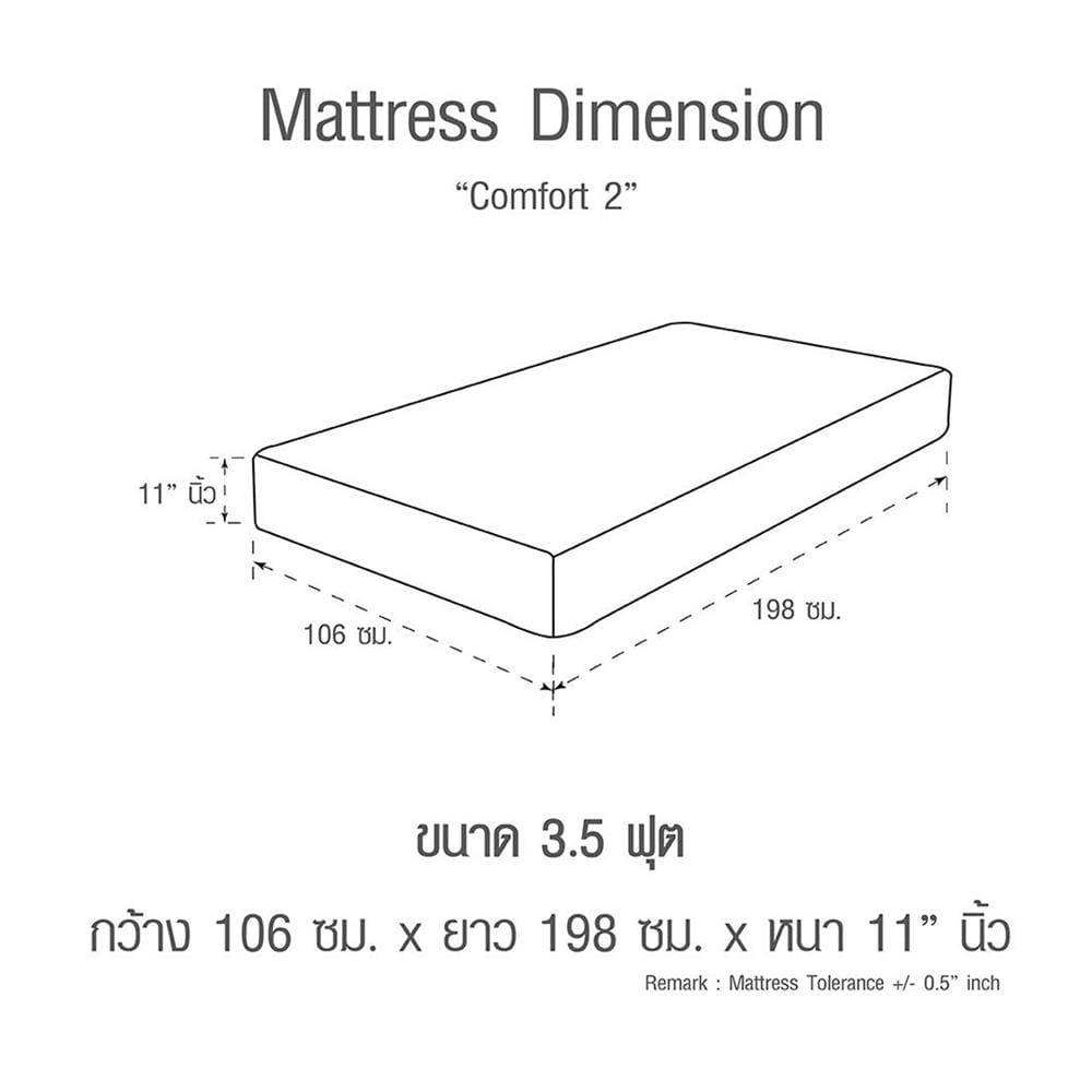 ที่นอนพ็อกเก็ตสปริง 3.5 ฟุต SERA รุ่น COMFORT TWO