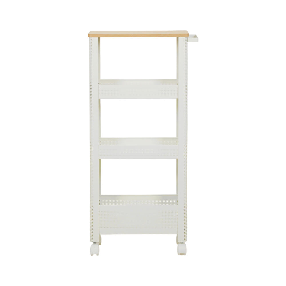 ชั้นวางของแคบ 4 ชั้น มีล้อ STACKO COZI 17.5x44.8x90 ซม. สีขาว