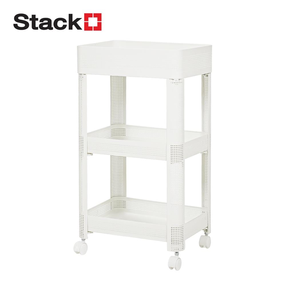 ชั้นวางของ 3 ชั้น มีล้อ STACKO COZI 42x31x73.5 ซม. สีขาว