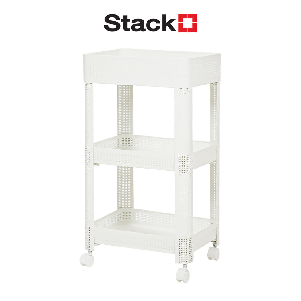 ชั้นวางของ 3 ชั้น มีล้อ STACKO COZI 42x31x73.5 ซม. สีขาว