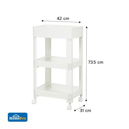 ชั้นวางของ 3 ชั้น มีล้อ STACKO COZI 42x31x73.5 ซม. สีขาว_9