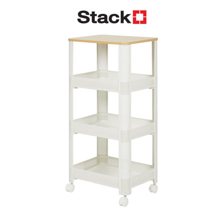ชั้นวางของ 4 ชั้น มีล้อ STACKO COZI 42x31x84 ซม. สีขาว_2