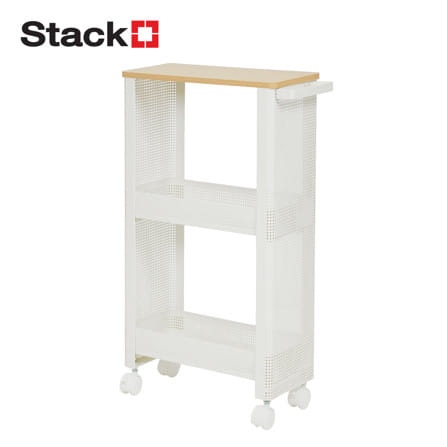 ชั้นวางแคบ 3 ชั้น มีล้อ STACKO COZI 17.5x44.8x68.7 ซม. สีขาว_1