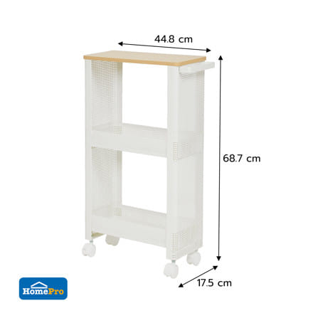 ชั้นวางแคบ 3 ชั้น มีล้อ STACKO COZI 17.5x44.8x68.7 ซม. สีขาว_8