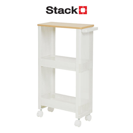 ชั้นวางแคบ 3 ชั้น มีล้อ STACKO COZI 17.5x44.8x68.7 ซม. สีขาว_2