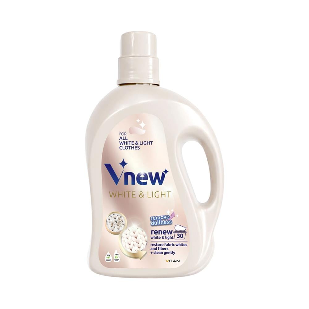น้ำยาซักผ้าสูตรเข้มข้น สำหรับผ้าขาวและผ้าสีอ่อน VNEW 1.5 ลิตร