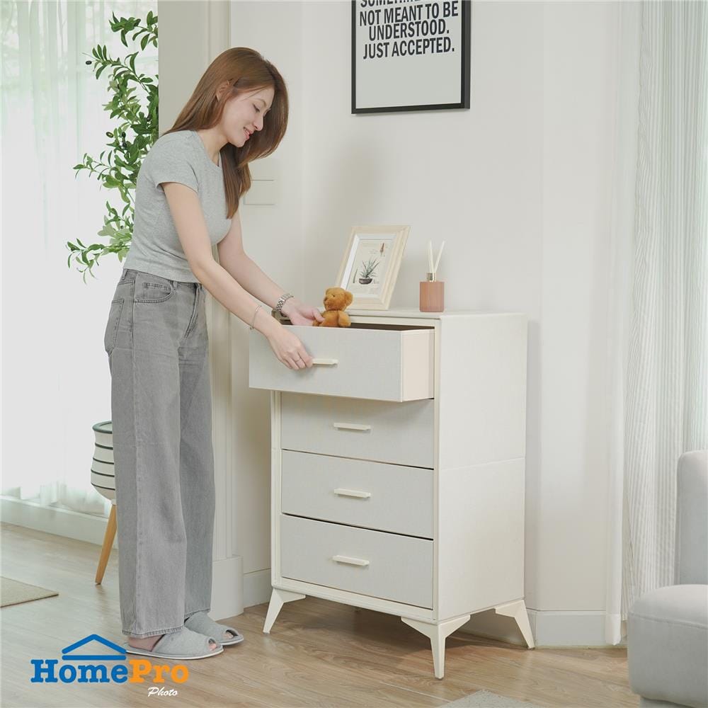 ชั้นลิ้นชักผ้า 4 ชั้น STACKO LUXE 64x39x90.5 ซม. สีเบจ