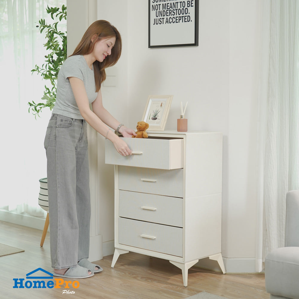 ชั้นลิ้นชักผ้า 4 ชั้น STACKO LUXE 64x39x90.5 ซม. สีเบจ