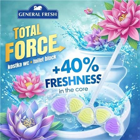 ก้อนทำความสะอาดดับกลิ่นโถสุขภัณฑ์ GENERAL FRESH TOTAL FORCE 4IN1 40 กรัม โลตัส_1