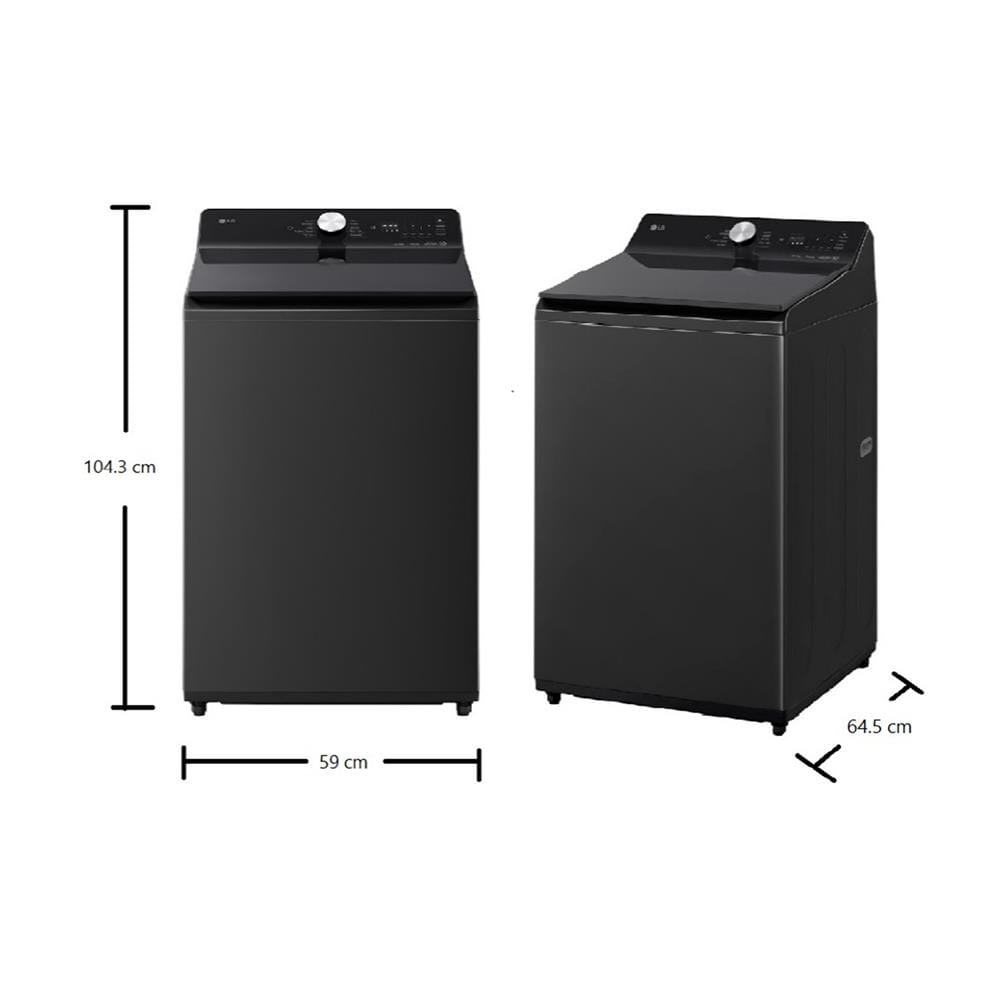 เครื่องซักผ้าฝาบน LG TX2314DT5O 14 กก. 750 RPM อินเวอร์เตอร์ สีดำ