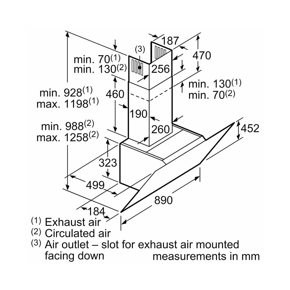 เครื่องดูดควันกระโจม BOSCH DWK98JM60 90 ซม.