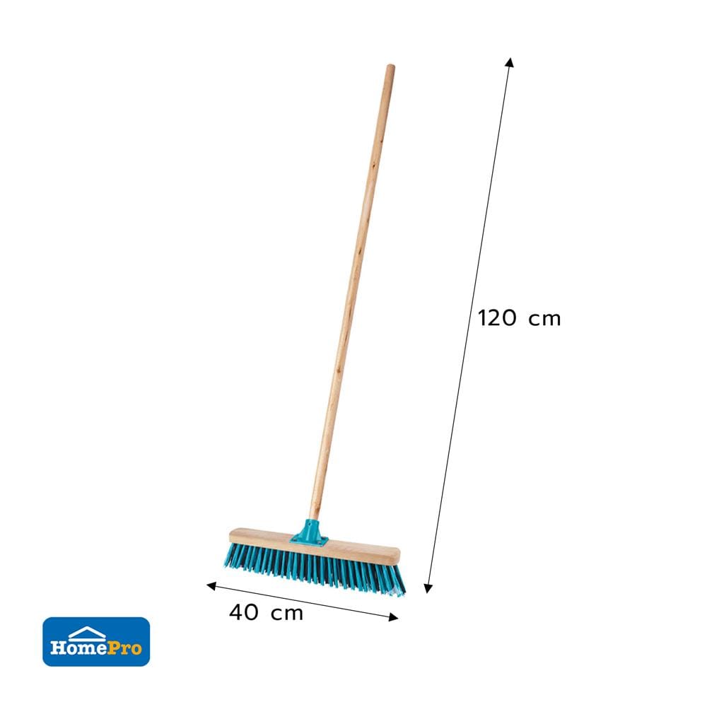 แปรงขัดพื้นด้ามไม้ หัวยาว ACCO 40 ซม. สีฟ้า