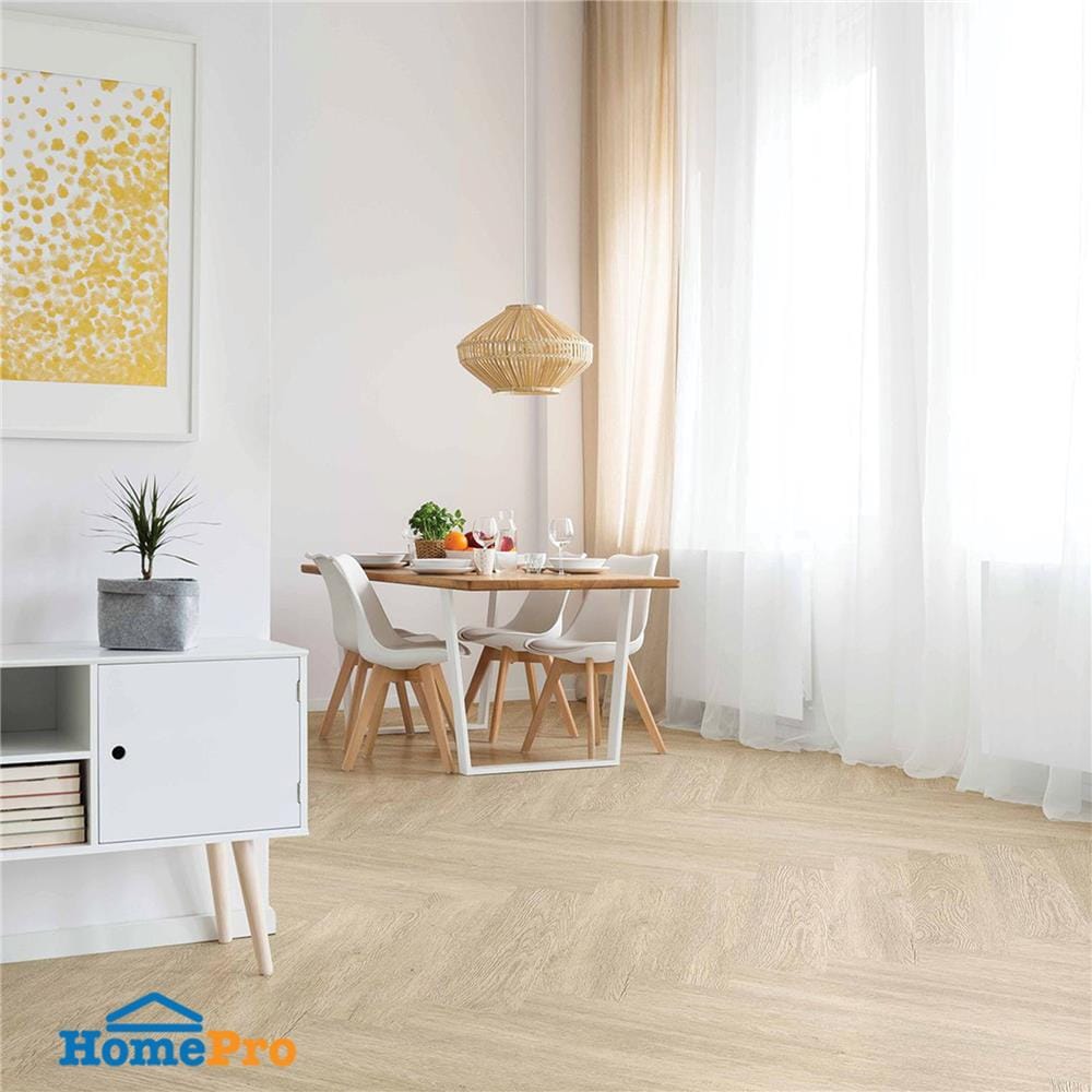 พื้น SPC ลายก้างปลา SMARTMATT PRO 6 มม. 2.05 ตร.ม. สี MODERN BEIGE (แพ็ก 26 ชิ้น)