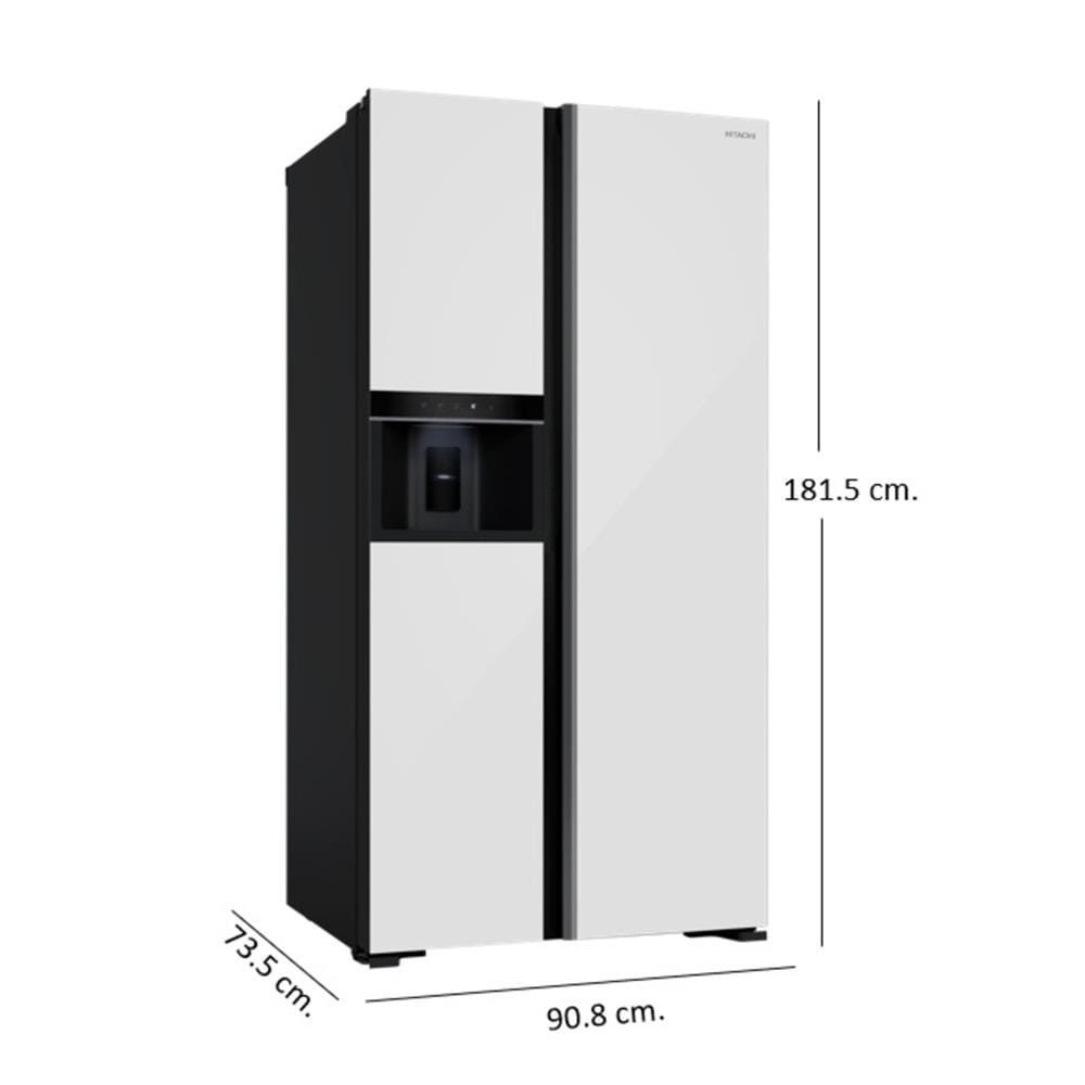 ตู้เย็น SIDE BY SIDE HITACHI HRSN9698ESICMGWTH 22.5 คิว สีกระจกขาว อินเวอร์เตอร์
