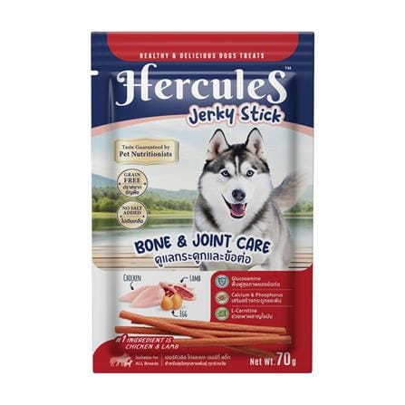 ขนมสุนัข HERCULES JERKY STICK ไก่และแกะ สูตรดูแลกระดูกข้อต่อ 70 ก._0