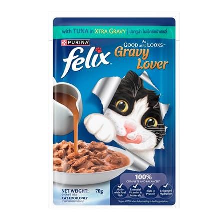 อาหารเปียกแมว FELIX ADULT ปลาทูน่าในเอ็กซ์ตร้าเกรวี่ 70 ก._0
