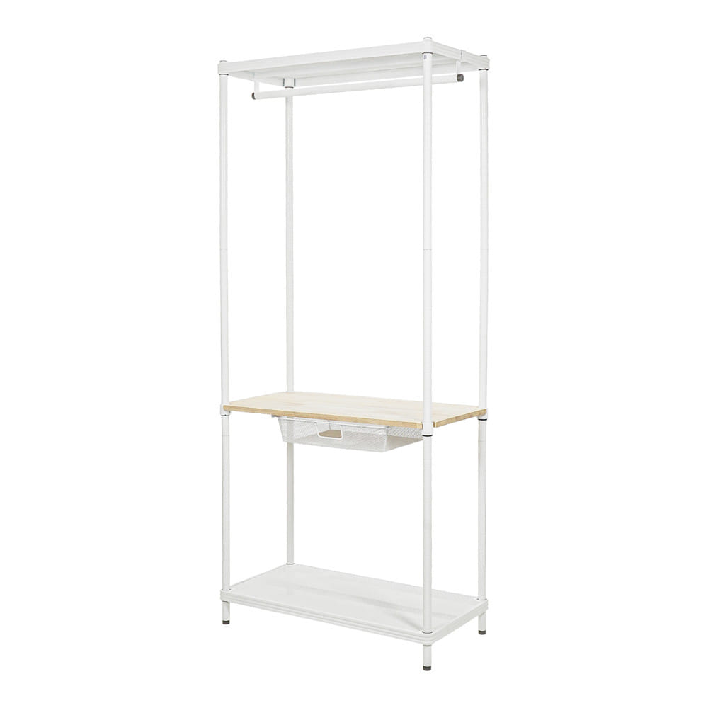 โครงตู้ราวแขวนพร้อมชั้นวาง 2 ชั้น PLIM NORDY 80x40x180 ซม.
