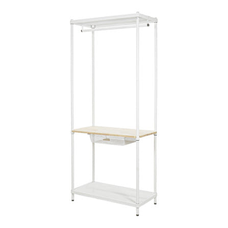 โครงตู้ราวแขวนพร้อมชั้นวาง 2 ชั้น PLIM NORDY 80x40x180 ซม._0