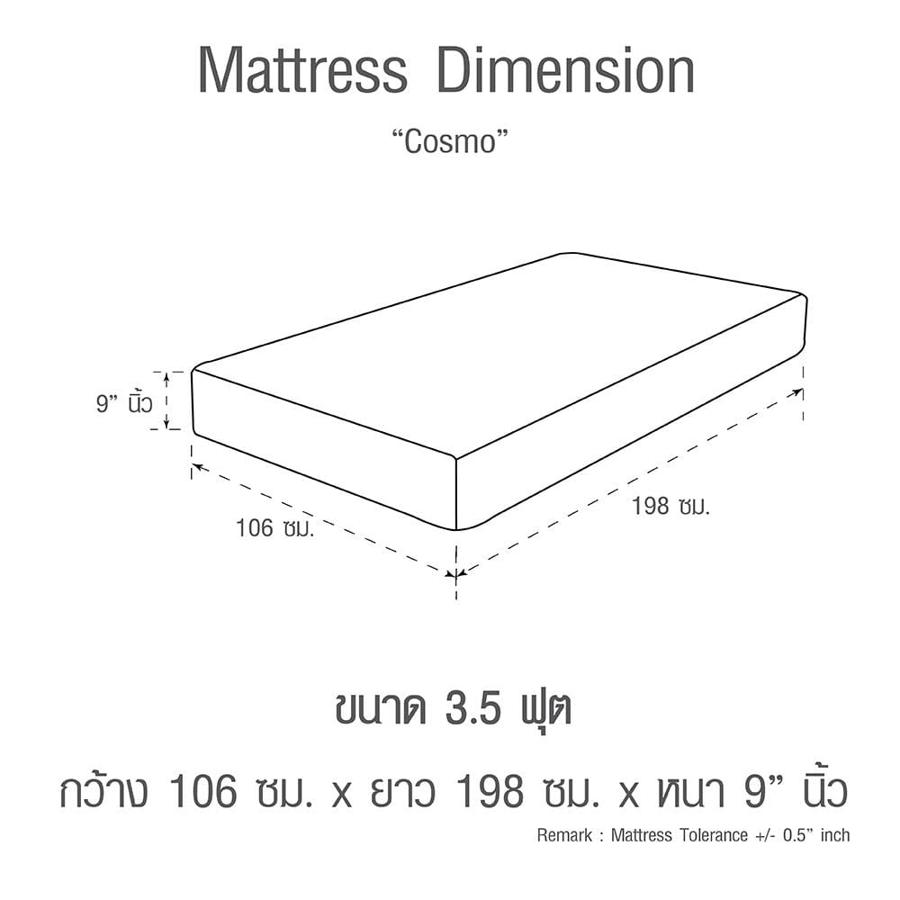 ที่นอนสปริง 3.5 ฟุต SERA รุ่น COSMO