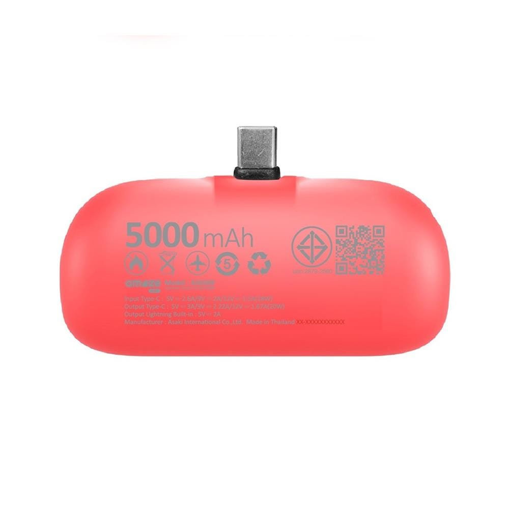 แบตเตอรี่สำรอง AMAZE ONE AMCB002 BOY 5000MAH สีชมพูเข้ม