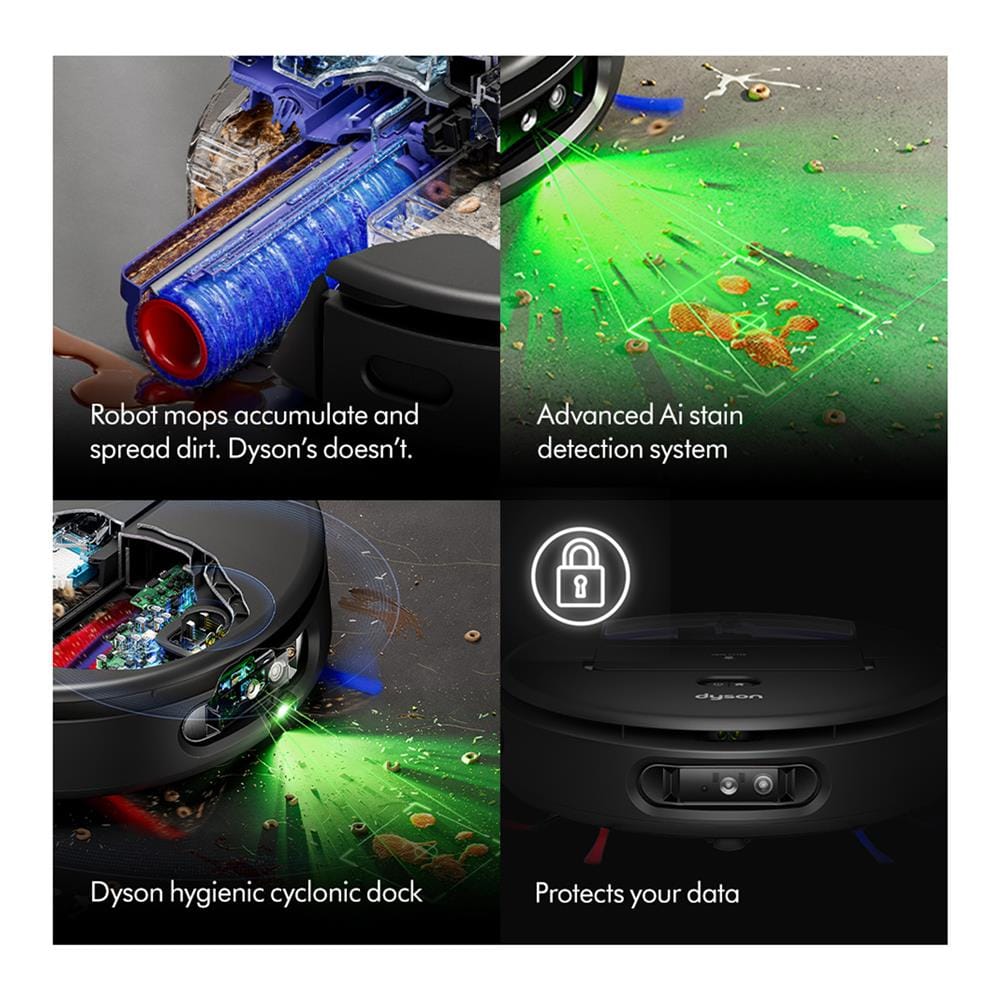 หุ่นยนต์ดูดฝุ่นและถูพื้น DYSON RB05 SPOT+SCRUB AI สีดำ/น้ำเงิน